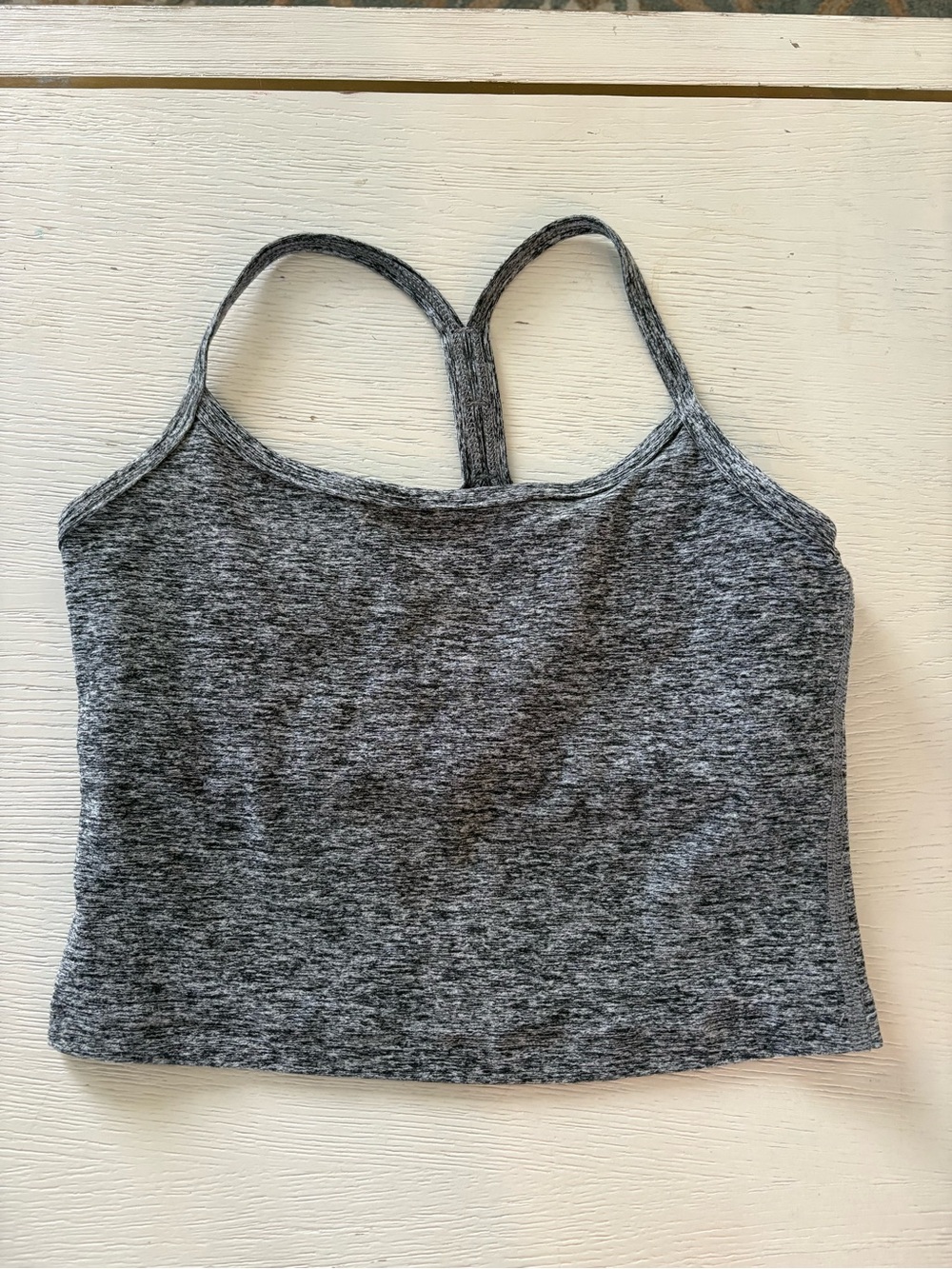 Beyond Yoga Gray Heather Racerback Cropped Camisole